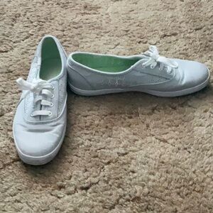 Light grey Keds with cute cut out pattern